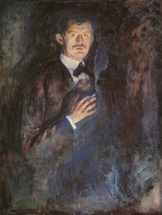 Self Portrait with a Burning Cigarette, Edvard Munch